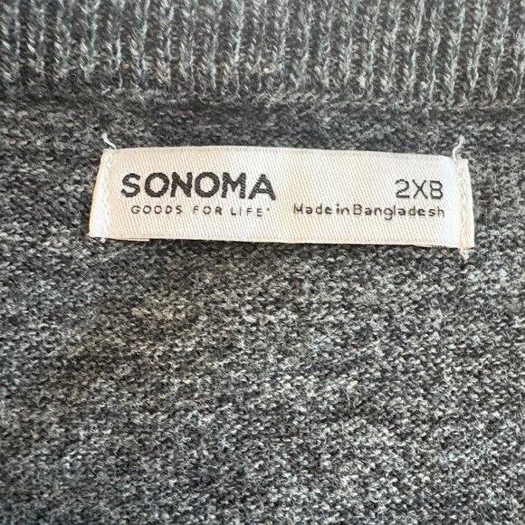 Mens Sonoma Gray Pullover Long Sleeve Sweater Lightweight & Comfortable 2XB - Picture 5 of 11